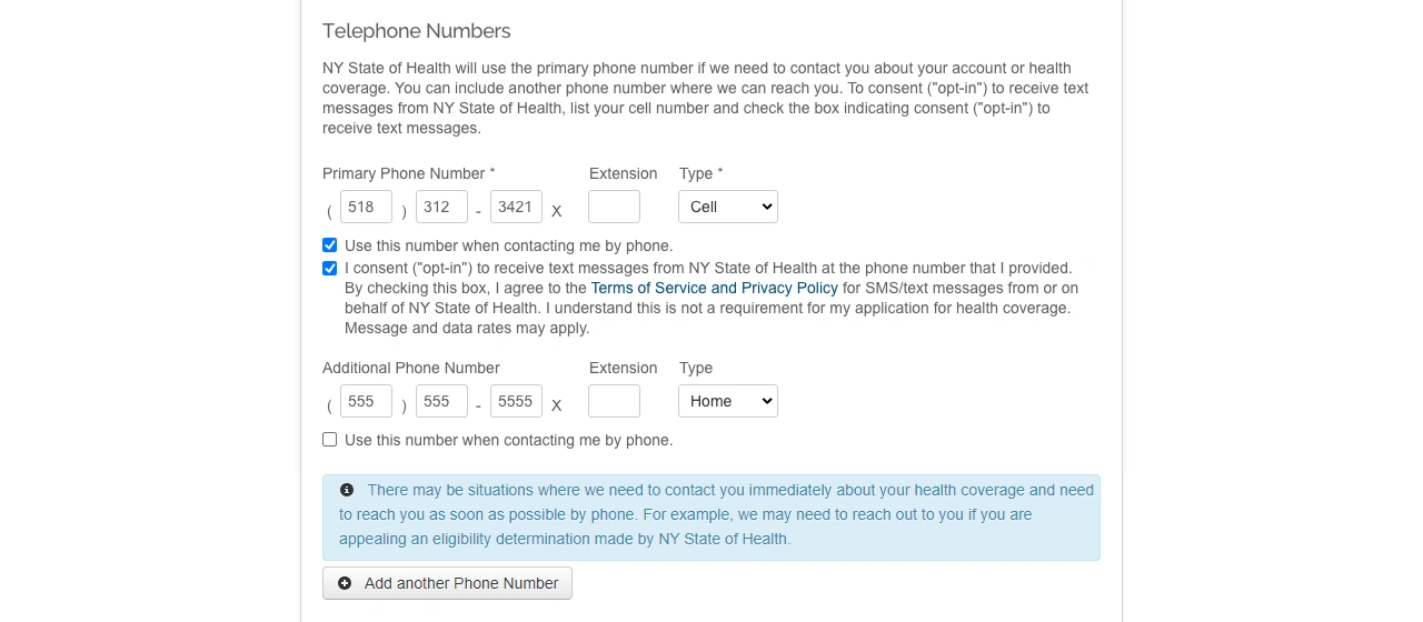 image of the signup flow with COVID-specific checks
